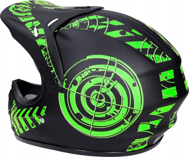 KASK-CROSS-DZIECIECY-ENDURO-MONSTER-HOMOLOGACJA-EU-Producent-JST Kask Enduro Hulajnoga Zielony